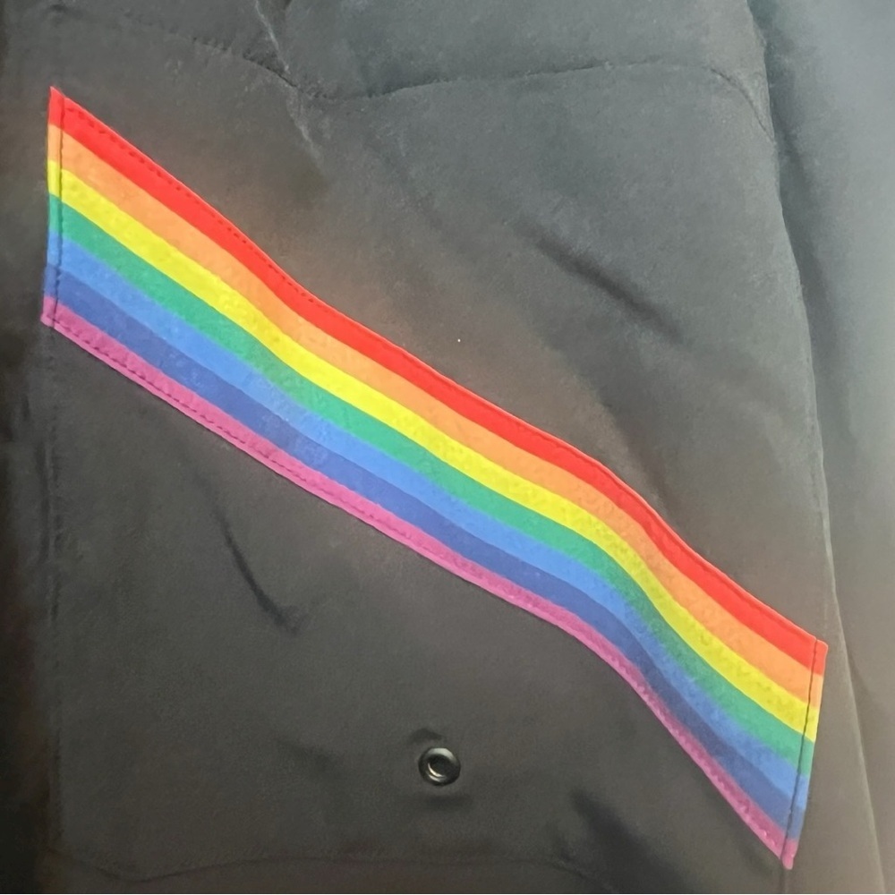 TomboyX 4XL Black Rainbow Drawstring Swim Trunks - Picture 5 of 11